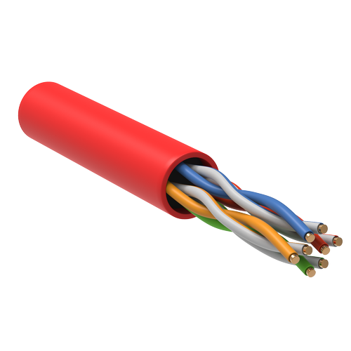 LC1-C5E04-124 | ITK Витая пара U/UTP кат.5E 4х2х24AWG LSZH красный (305м)