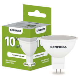 LL-MR16-10-230-40-GU5-G | Лампа LED MR16 софит 10Вт 230В 4000К GU5.3 GENERICA