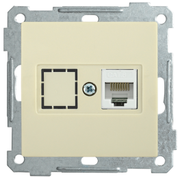 EKB15-01-K33 | РК10-1-Б Розетка компьютерная RJ45 Cat5e BOLERO кремовый IEK