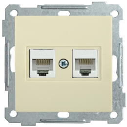 EKB25-K33 | РК10-2-Б Розетка 2-ая компьютерная RJ45 Cat5e BOLERO кремовый IEK