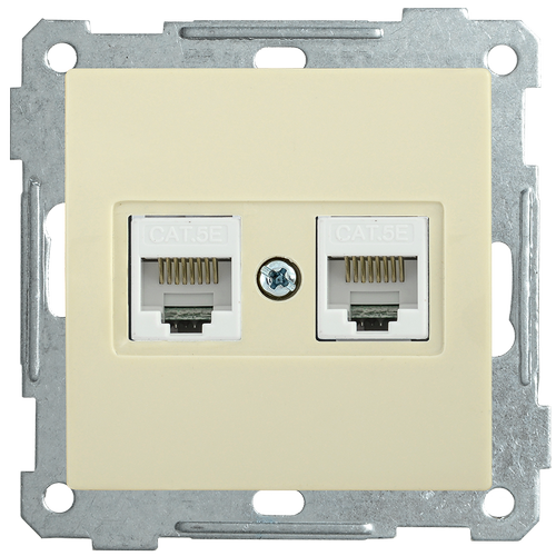 EKB25-K33 | РК10-2-Б Розетка 2-ая компьютерная RJ45 Cat5e BOLERO кремовый IEK