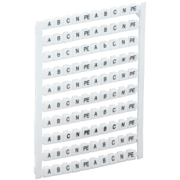 YZN30M-004-K00-A | Маркеры для КВИ-4/16мм2 с символами "A, B, C, N, PE" IEK