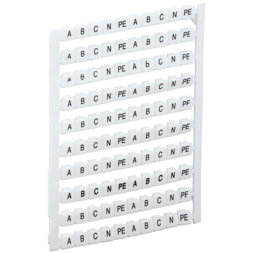 YZN30M-004-K00-A | Маркеры для КВИ-4/16мм2 с символами "A, B, C, N, PE" IEK