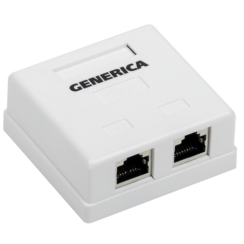 CS2-1C5EF-22-G | Розетка инф. настенная RJ45 кат. 5Е FTP 2 порта GENERICA