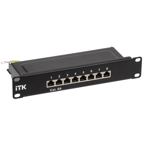 PP08-1UC6AS-D05-10 | ITK 1U патч-панель кат.6A STP 8 портов 10" Dual IDC