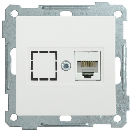 EKB16-01-K01 | РК11-1-Б Розетка компьютерная RJ45 Cat6 BOLERO белый IEK