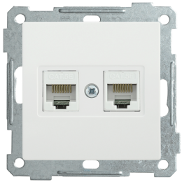 EKB25-K01 | РК10-2-Б Розетка 2-ая компьютерная RJ45 Cat5e BOLERO белый IEK