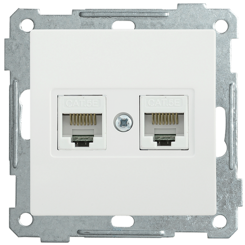 EKB25-K01 | РК10-2-Б Розетка 2-ая компьютерная RJ45 Cat5e BOLERO белый IEK