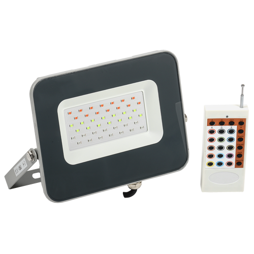 LPDO7RGB-01-30-K03 | Прожектор LED СДО 07-30RGB multicolor IP65 серый IEK