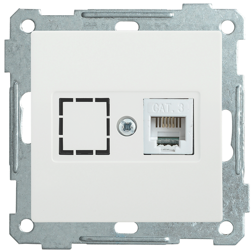 EKB15-01-K01 | РК10-1-Б Розетка компьютерная RJ45 Cat5e BOLERO белый IEK