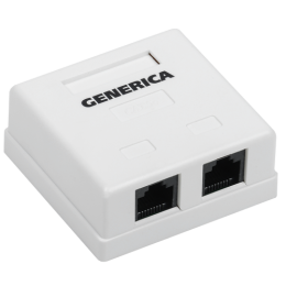 CS2-1C5EU-22-G | Розетка инф. настенная RJ45 кат. 5Е UTP 2 порта GENERICA