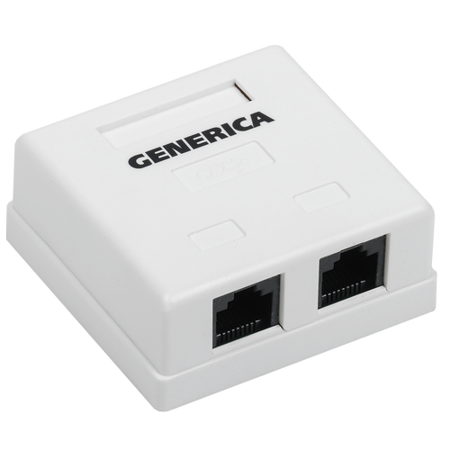 CS2-1C5EU-22-G | Розетка инф. настенная RJ45 кат. 5Е UTP 2 порта GENERICA