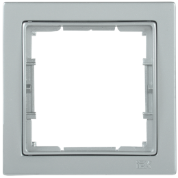 EMB12-K23-Q1 | РУ-1-БС Рамка 1 мест. квадратная BOLERO Q1 серебряный IEK