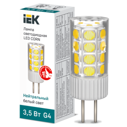 LLE-CORN-4-230-40-G4 | Лампа LED CORN капсула 3,5Вт 230В 4000К керамика G4 IEK