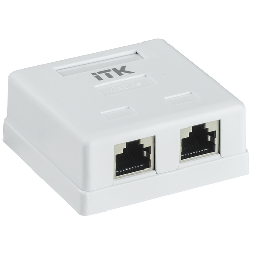 CS2-1C5EF-22 | ITK Настенная инф. розетка RJ45 кат. 5E FTP 2-порт