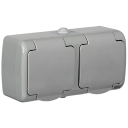 ERA22-K03-16-54 | РСш22-2-А Розетка 2-ая с заземлением откр. уст. 16А IP54 AQUATIC IEK
