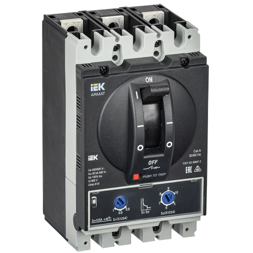 AR-MCCB-3A-035-0125A-ATUC | ARMAT Автоматический выключатель литой корпус 3P A 35кА 125А ТМ рег. IEK
