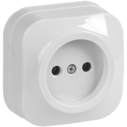 ERH10-K01-10 | РС20-2-ХБ Розет. 1-ая без заземления о/у 10А GLORY белый IEK
