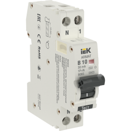 AR-B06S-1N-B10A030 | ARMAT АВДТ B06S 1P+NP B10 30мА тип A (18мм) IEK
