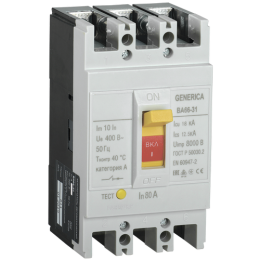 SAV10-3-0080-G | Выключатель автоматический ВА66-31 3Р 80А 18кА GENERICA
