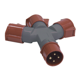 PAS32-016-4 | Адаптер трехлучевой ССИ-1013-214 16А-6ч 380В 3P+PE IP44 IEK
