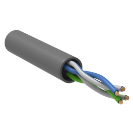 BC1-C502-111-305-G | Каб. в. п. U/UTP кат. 5 CCA 2 пары PVC 1м серый GENERICA
