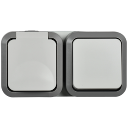 TS-G10-6-55-V-K41 | TORS Блок розетка + Выключатель гор. 16А IP55 TS242 белый IEK
