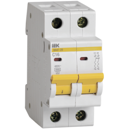 MVA20-2-016-C | Автоматический выключатель ВА47-29 2Р 16А 4,5кА х-ка С IEK

