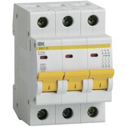 MVA20-3-025-C | Автоматический выключатель ВА47-29 3Р 25А 4,5кА х-ка С IEK

